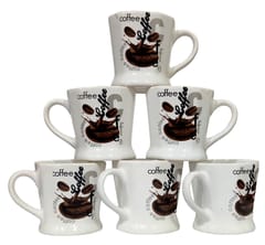 Ceramic Mug Set 'Coffee': Set Of 6 Tea Coffee Cups (12675C)