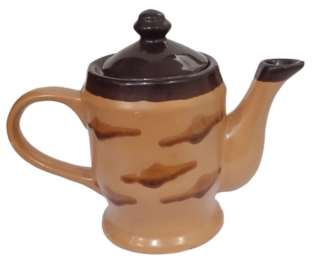 Ceramic Kettle In Rustic Studio Pottery: Artisan Handmade Glazed Tea Coffee Pot (10755D)