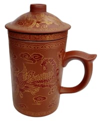 Porcelain Oriental Green Tea Mug with Infuser and Lid (11723N)