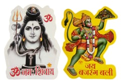 Vinyl Stickers Set Hanuman & Shiva: For Home, Temple, Or Car Decoration (12721B)