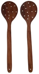 Wooden Skimmer Jharni For Frying & Cooking: Set Of 2 (TMP035)