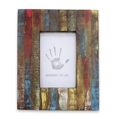 Painted and embossed photo frame "Distress Blue" pf27