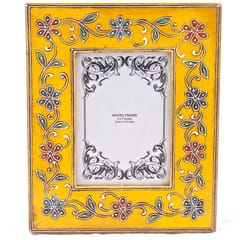 Painted and embossed photo frame "Yellow delight"