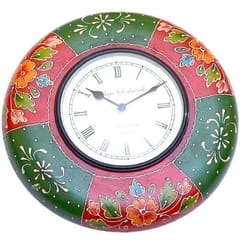 Painted wooden clock "Red & Green Strokes" clock33