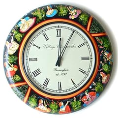 Painted wooden clock "Miniature Rajasthan" clock17