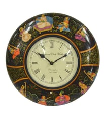Painted wooden clock "Miniature Rajasthan" clock18