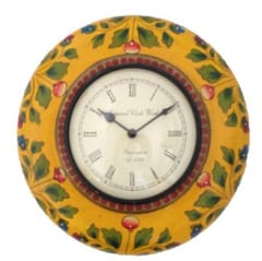 Painted wooden clock"Yellow melody" clock15