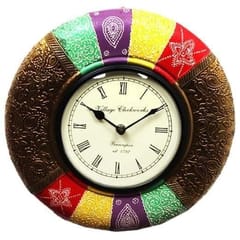 Brass work & painted clock clock69