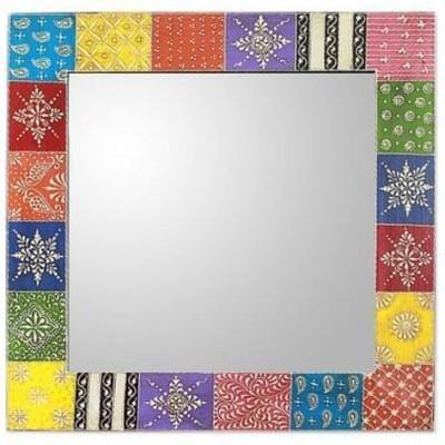 Wooden Square Frame Painted Mirror "Riot"(M02)