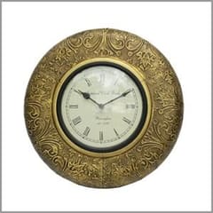 Wood & brass vintage clock MPR222A4a