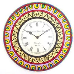 Painted wooden clock"Pattern" clock06