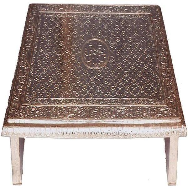 Kandrai Work Wooden Low Table "Silver Shimmer"