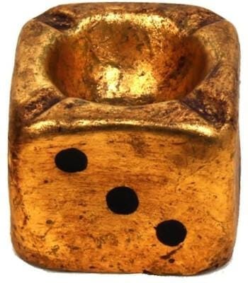 Life Is A Game Of Luck Gold Polyresin Ashtray (ashtray02)