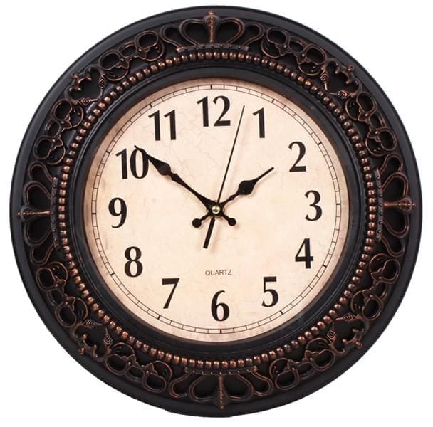 Poly Fibre Wall Clock in Metallic Finish 12 inch diameter (10119)