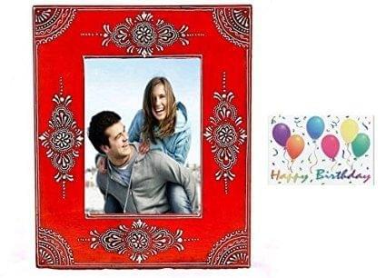 Birthday gift: Personalised photo frame, birthday card