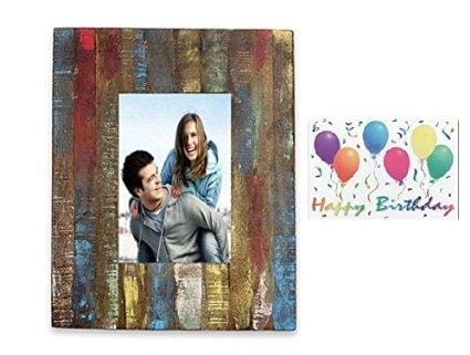 Birthday gift: Personalised photo frame, birthday card