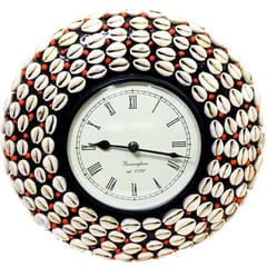 Shell Covered wooden clock clock74