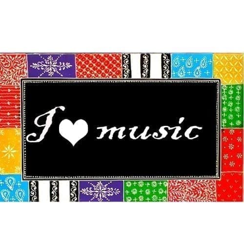 Painted Wooden wall art "I Love Music"