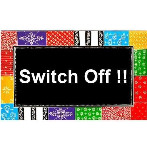 Painted Wooden wall art "Switch Off"