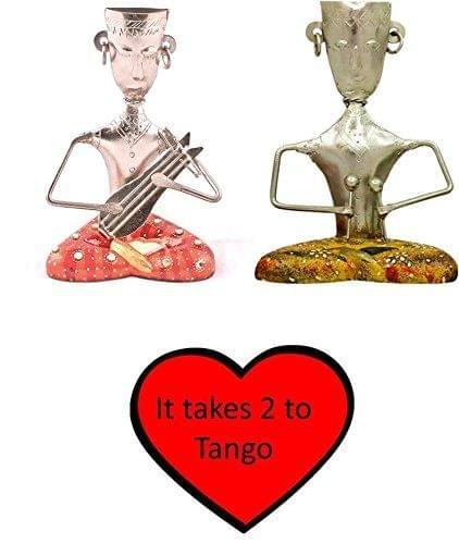 Anniversary gift "It takes 2 to tango": Set of 2 musicians, Greeting card, gift wrapping in Red