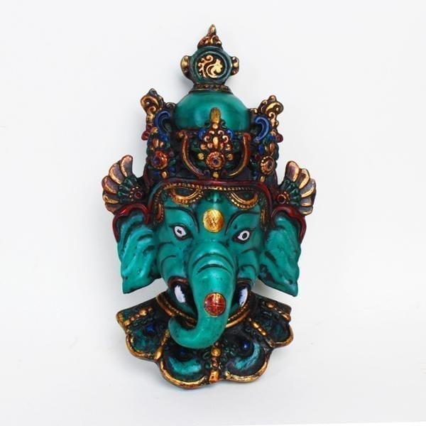 Lord Ganesha Showpiece - 17 cm (Polyresin, Green)