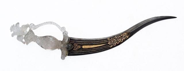 Koftgari decorative dagger with crystal & gold work (a73)