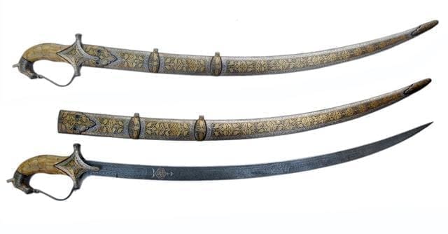 Gold work & camel bone Decorative Sword (a24)