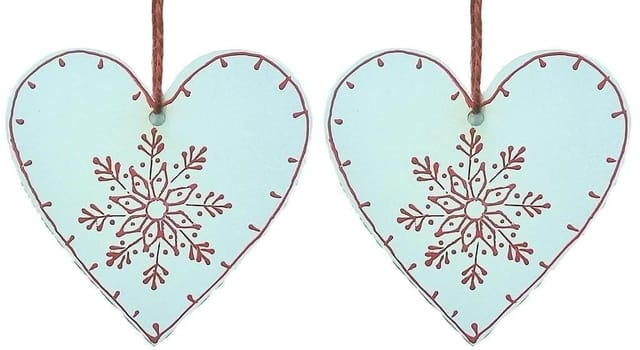 Wooden Christmas decoration, White, Set of 2, 4 inches (chwt20)
