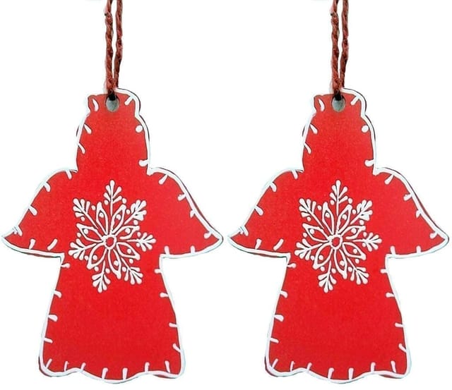 Wooden Christmas decoration, Set of 2, 4 inches (chred15)