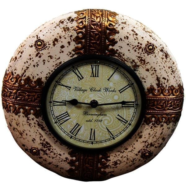 Handpainted Vintage wall clock for living room 12X12 inch  (clock90d)