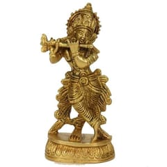 Brass Krishna with Flute statue (10029)