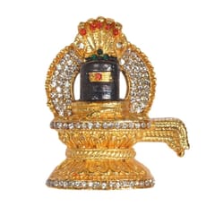 Hindu Religious Symbol 'Shivling' Metal Showpiece Statue for Home Temple, Office Table or Car Dashboard (10293)