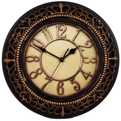 Wall Clock in Antique Metal Finish and Vintage-feel Dial: Made of Poly-fibre with 12 inches diameter (10245)