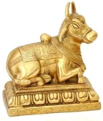 Shiv Parvati Vehicle Seated Nandi Bull Statue (10232)