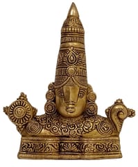 Brass Idol Venkateswara Tirupathi Balaji With Shankha Chakra: Collectible Wall Hanging Statue For Home Temple (10383)