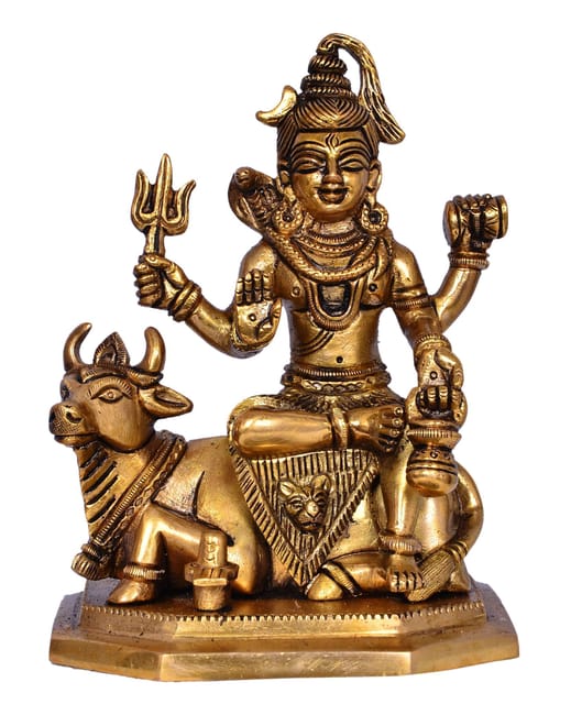 Brass Statue Lord Shiva Mahadev & Nandi (10380)