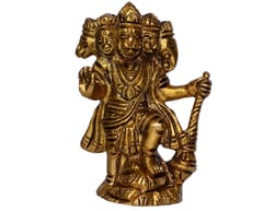 Brass Statue Panchmukhi Hanuman Bajrangbali for Home Temple (10377)