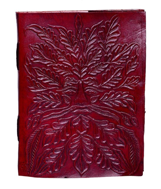 Leather Diary / Journal / Notebook "Bacchus, The God Of Nature And Festivity": Naturally Treated Paper Encased In Goat Leather Cover For Corporate Gift or Personal Memoir (10510)