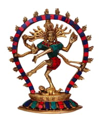 Hindu God Shiva Dancing Nataraja Brass Statue, 8.5 Inch (10446)