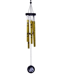 Metal Feng Shui Wind Chime Om: Good luck & Positive Energy Melodious Hanging Showpiece For Living Room, Balcony Or Verandah (10423)