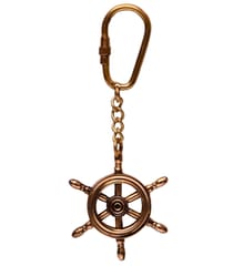 Brass Key Chain / Ring Shaped As Ship's Steering Wheel (10580)