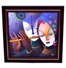 Radha-Krishna Painting From Divine Collection: High Quality HD Print In Classy Textured Frames (10549)