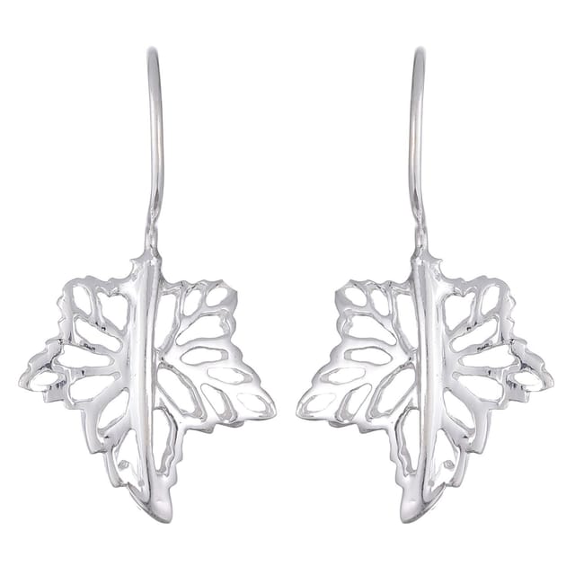 Earrings "Leafy Longings": Sterling Silver Ear Rings Handcrafted By Master Craftsmen (30034)