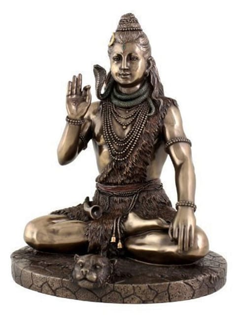 Mahadev Shivji Neekanth Sitting Padmasana  Posture Resin Statue for Home Temple Decor Indian Gift 10832