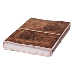 Leather Diary / Journal / Notebook 'Guardian Owls' With Naturally Treated Paper; Corporate Gift Or Personal Memoir (10763)