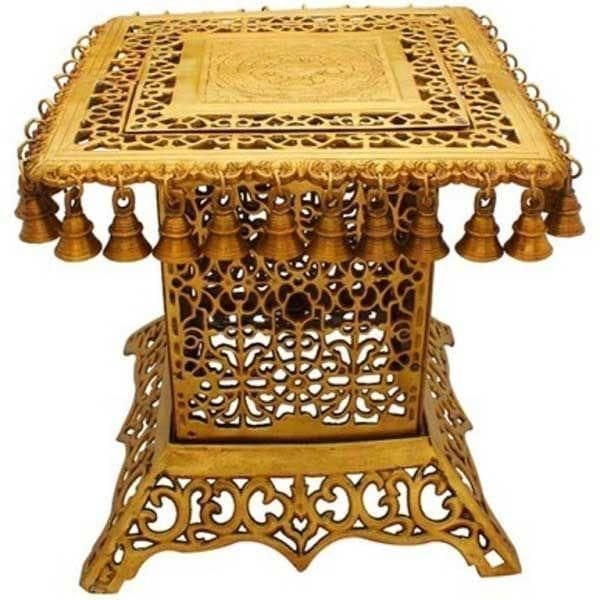 Pure Brass Stool, Pedestal Side Table for living room Indian Ethnic Furniture Brass Table Indian Stool Side Table   (10804)