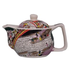 Beautifully Painted Ceramic Kettle for 1 Cup of Tea Or Coffee: Steel Strainer Included, Multicolour, 350 ml (10728)