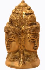 Rare Collection Brass Statue Mukhalingam - Lord Shiva With Four Faces (10922)