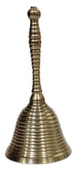 Brass Handheld Bell: Ghanti For Temple Arti Pooja (11188)