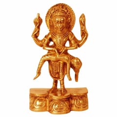 Brass Statue Narasimha (Lord Vishnu's Avatar): Idol Depicting Killing Of Demon Hiranyakashipu (11151)